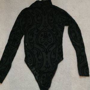 Sheer high neck body suit